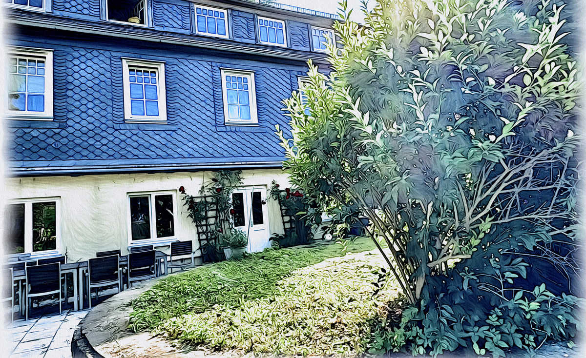 Blick auf das Birkenhaus - Bereich Sonne